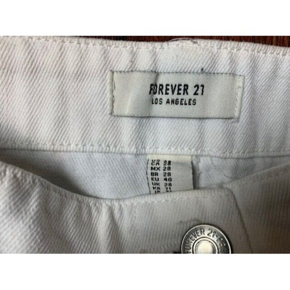 Forever 21 Size 28 Womens Skirt Button Front White Cotton Short - Picture 2 of 3
